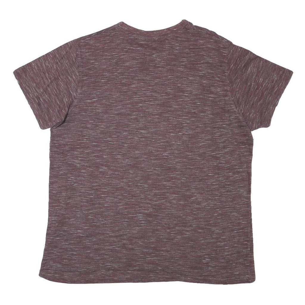 LEE COOPER Mens Maroon Crew Neck Short Sleeve Graphic T-Shirt L Cotton Blend