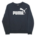 PUMA Mens Black Sweatshirt M Crew Neck Cotton Blend Pullover Sportswear