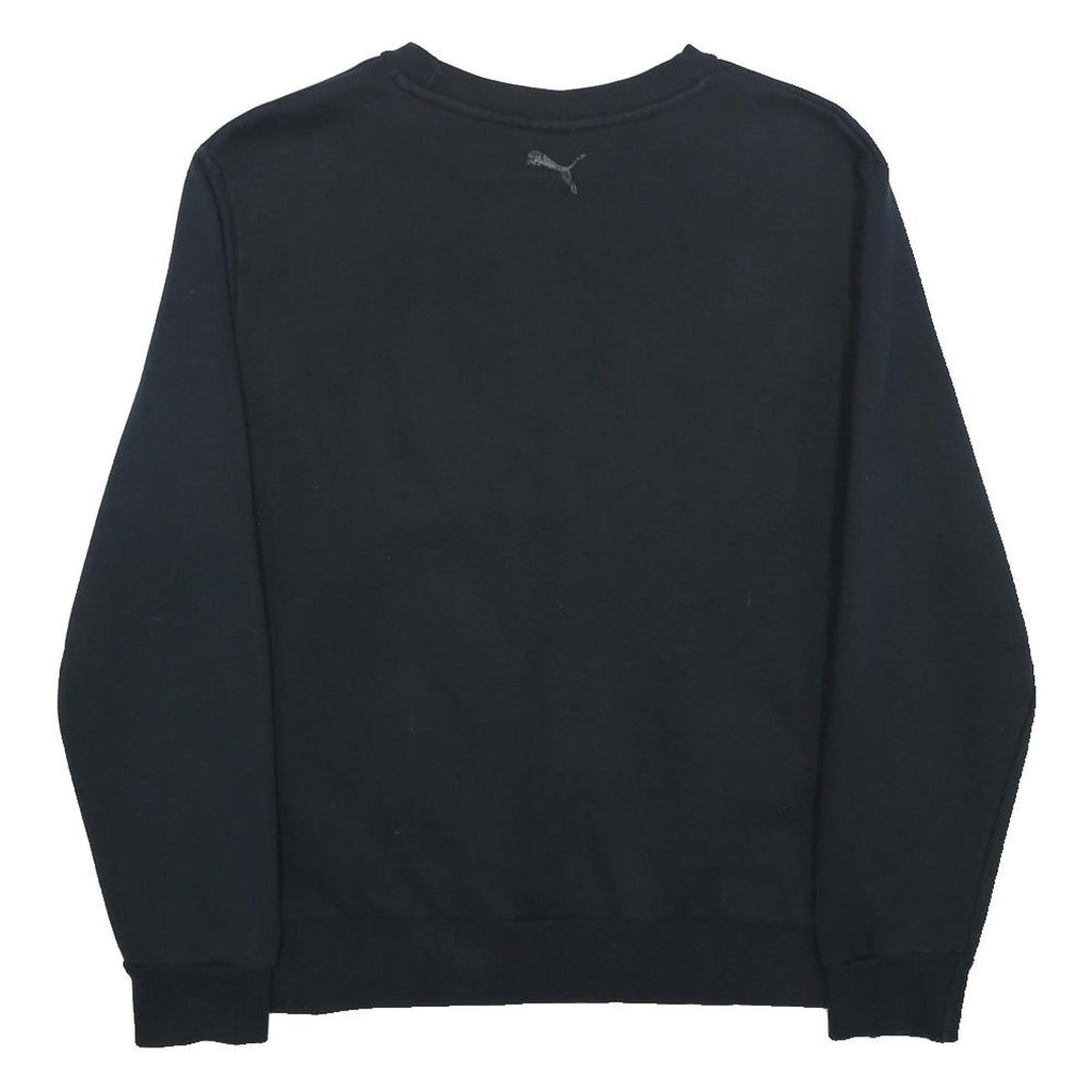 PUMA Mens Black Sweatshirt M Crew Neck Cotton Blend Pullover Sportswear