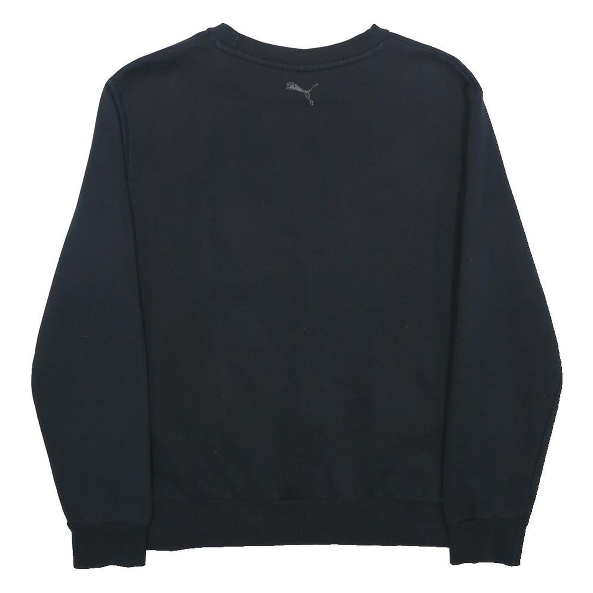 PUMA Mens Black Sweatshirt M Crew Neck Cotton Blend Pullover Sportswear
