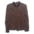 J.D STONE Womens Printed Blouse Brown Long Sleeve Paisley S