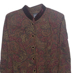 J.D STONE Womens Printed Blouse Brown Long Sleeve Paisley S