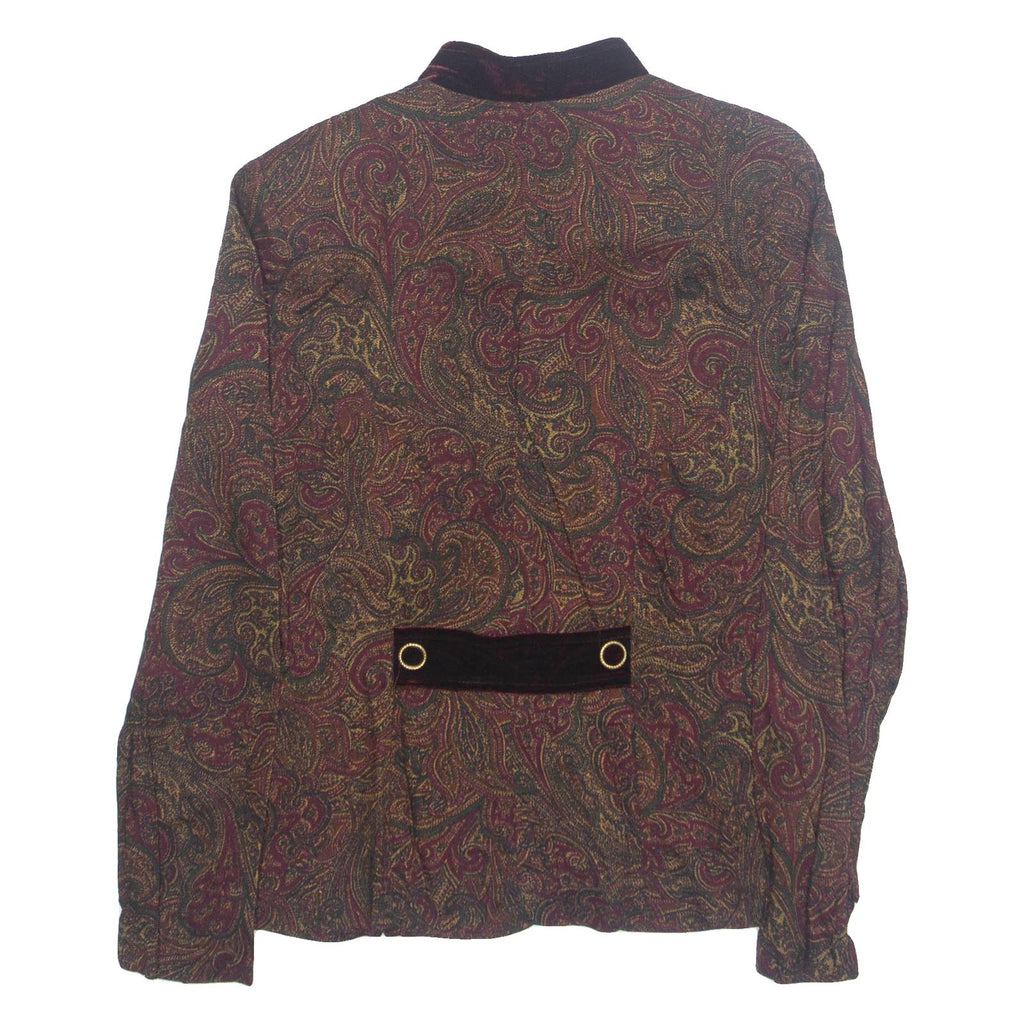 J.D STONE Womens Printed Blouse Brown Long Sleeve Paisley S