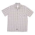 DICKIES Mens Beige Check Short Sleeve Shirt M Cotton Blend Casual Workwear