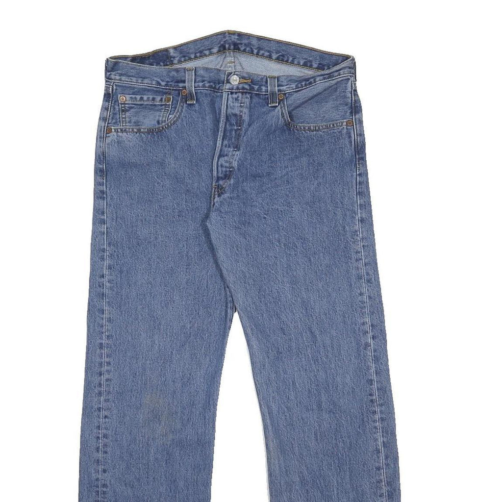 LEVI'S 501 Mens Jeans Blue Regular Straight Denim Medium W35 L32 Classic Fit