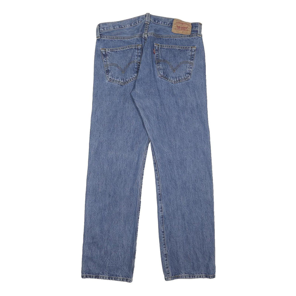 LEVI'S 501 Mens Jeans Blue Regular Straight Denim Medium W35 L32 Classic Fit