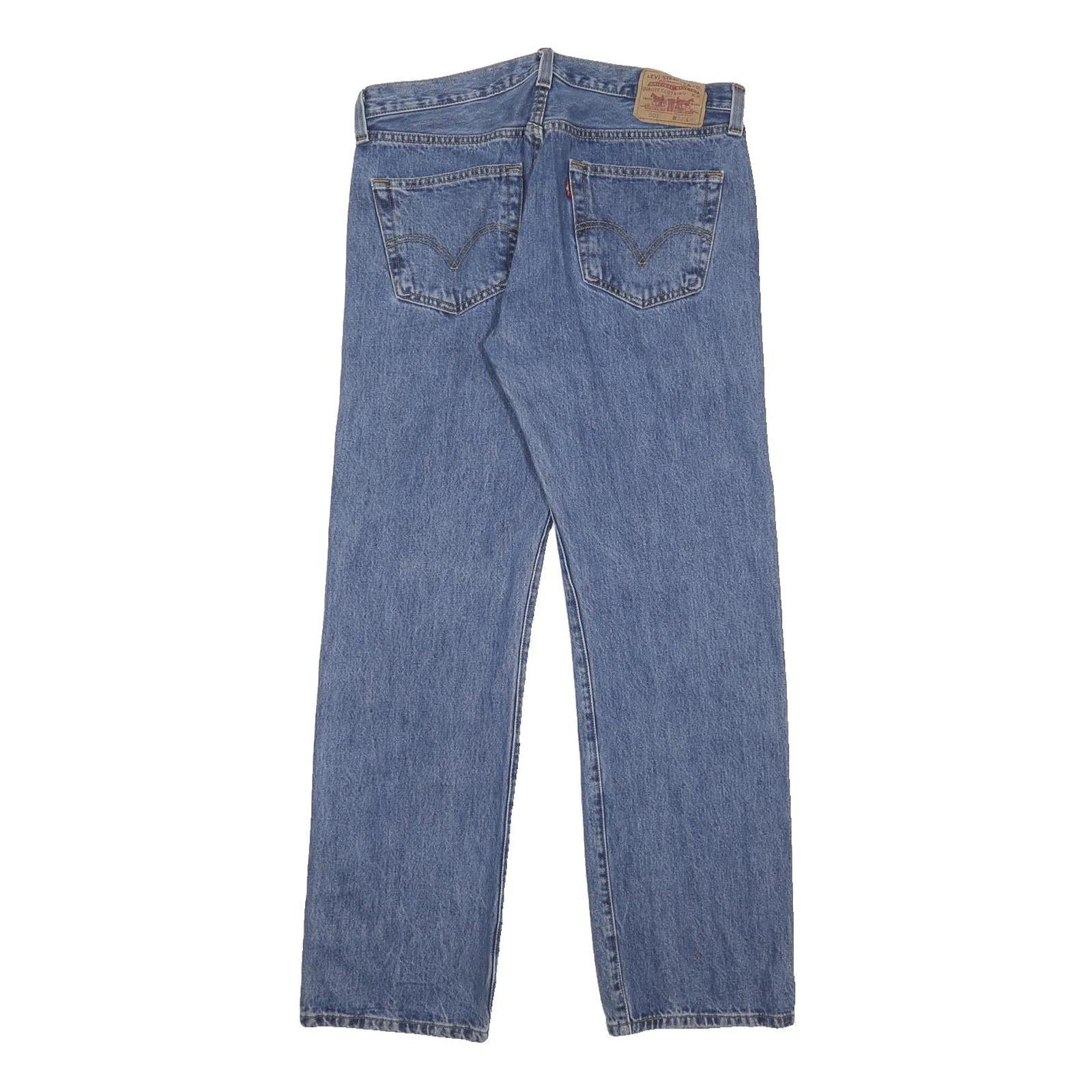 LEVI'S 501 Mens Jeans Blue Regular Straight Denim Medium W35 L32 Classic Fit