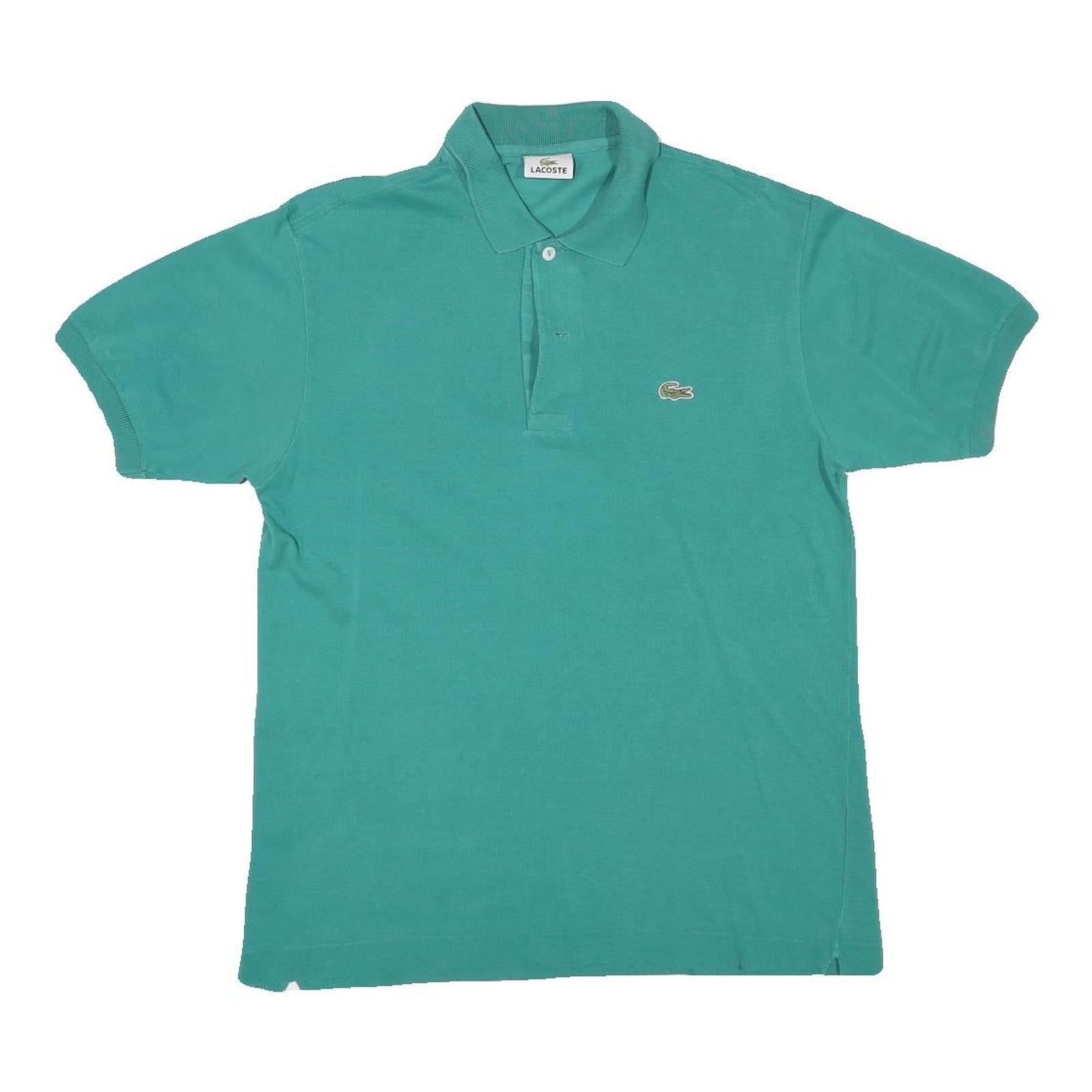 LACOSTE Mens Aqua Green Short Sleeve Plain Polo Shirt S Cotton Blend Casual