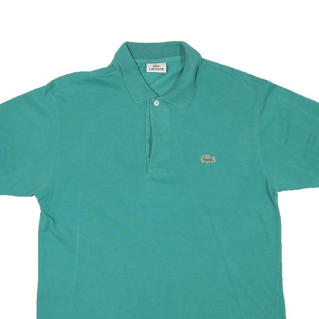 LACOSTE Mens Aqua Green Short Sleeve Plain Polo Shirt S Cotton Blend Casual