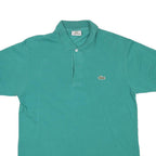 LACOSTE Mens Aqua Green Short Sleeve Plain Polo Shirt S Cotton Blend Casual