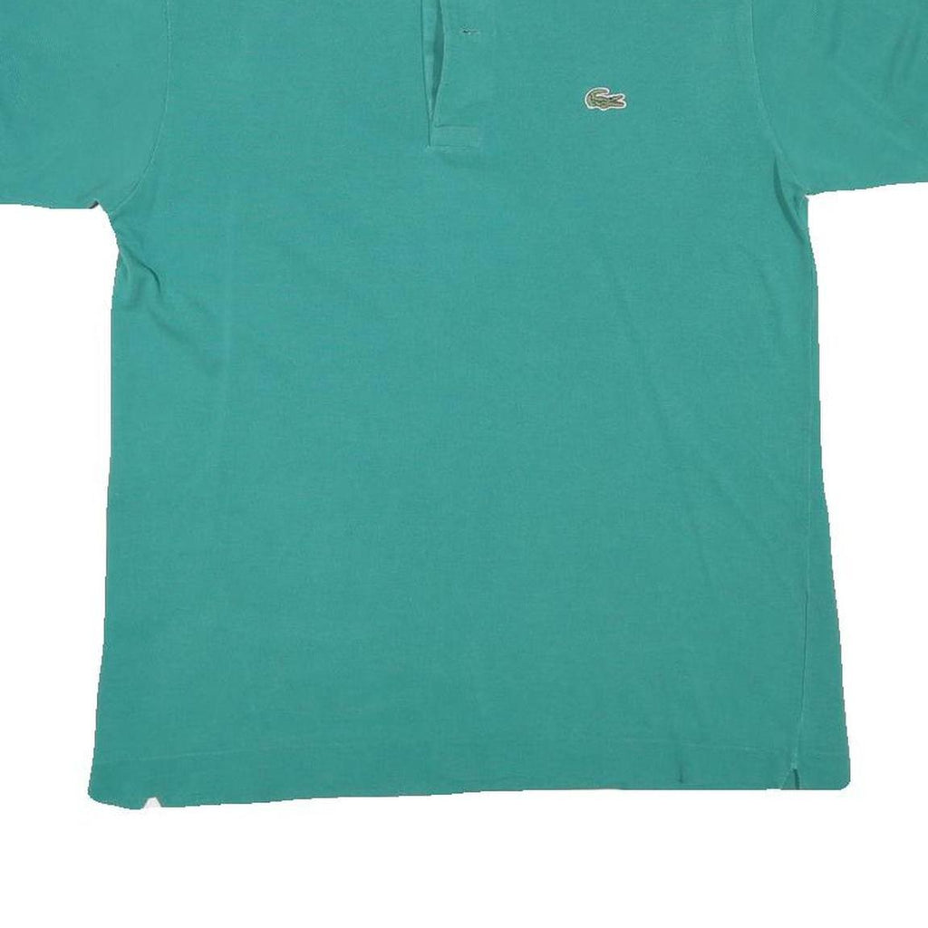 LACOSTE Mens Aqua Green Short Sleeve Plain Polo Shirt S Cotton Blend Casual