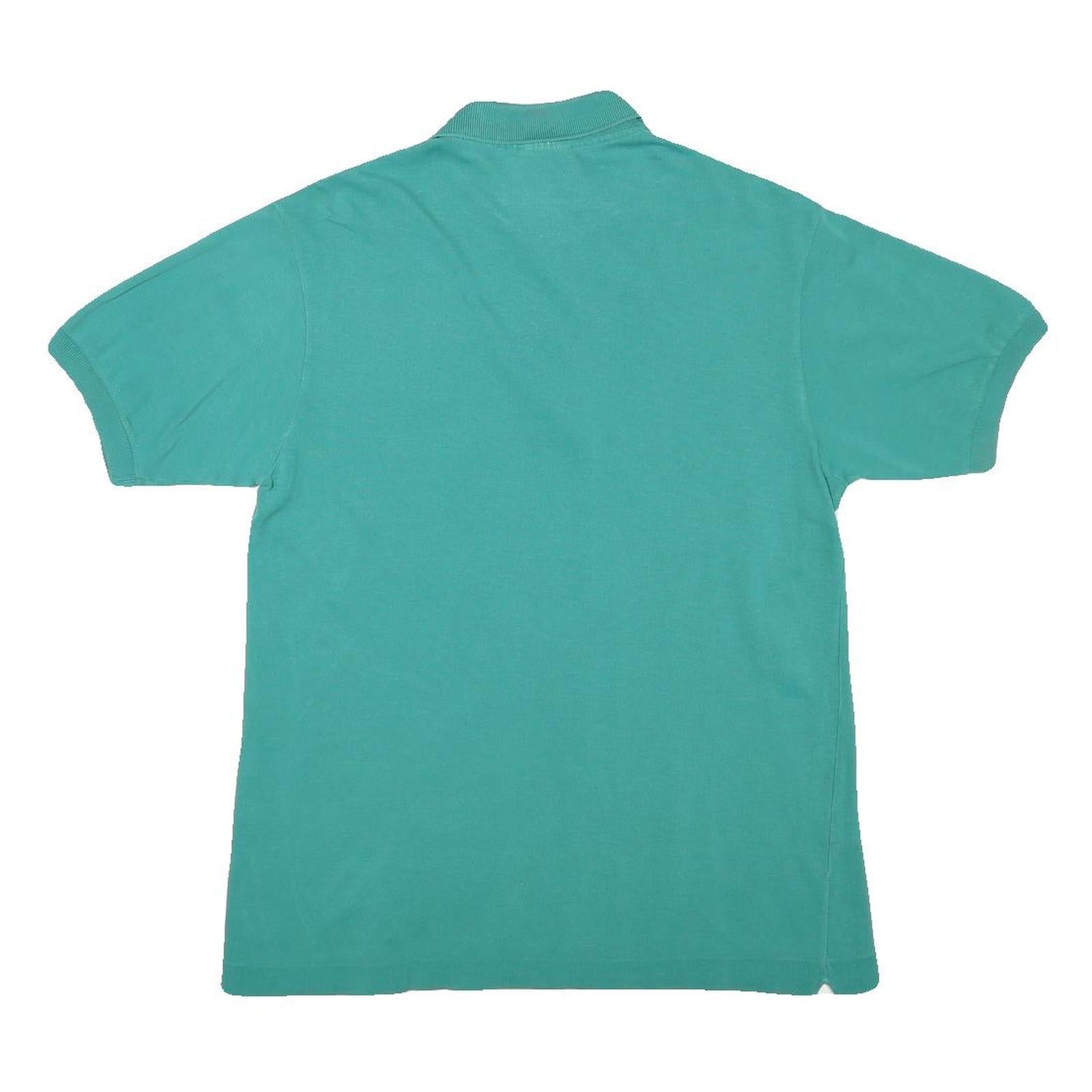 LACOSTE Mens Aqua Green Short Sleeve Plain Polo Shirt S Cotton Blend Casual