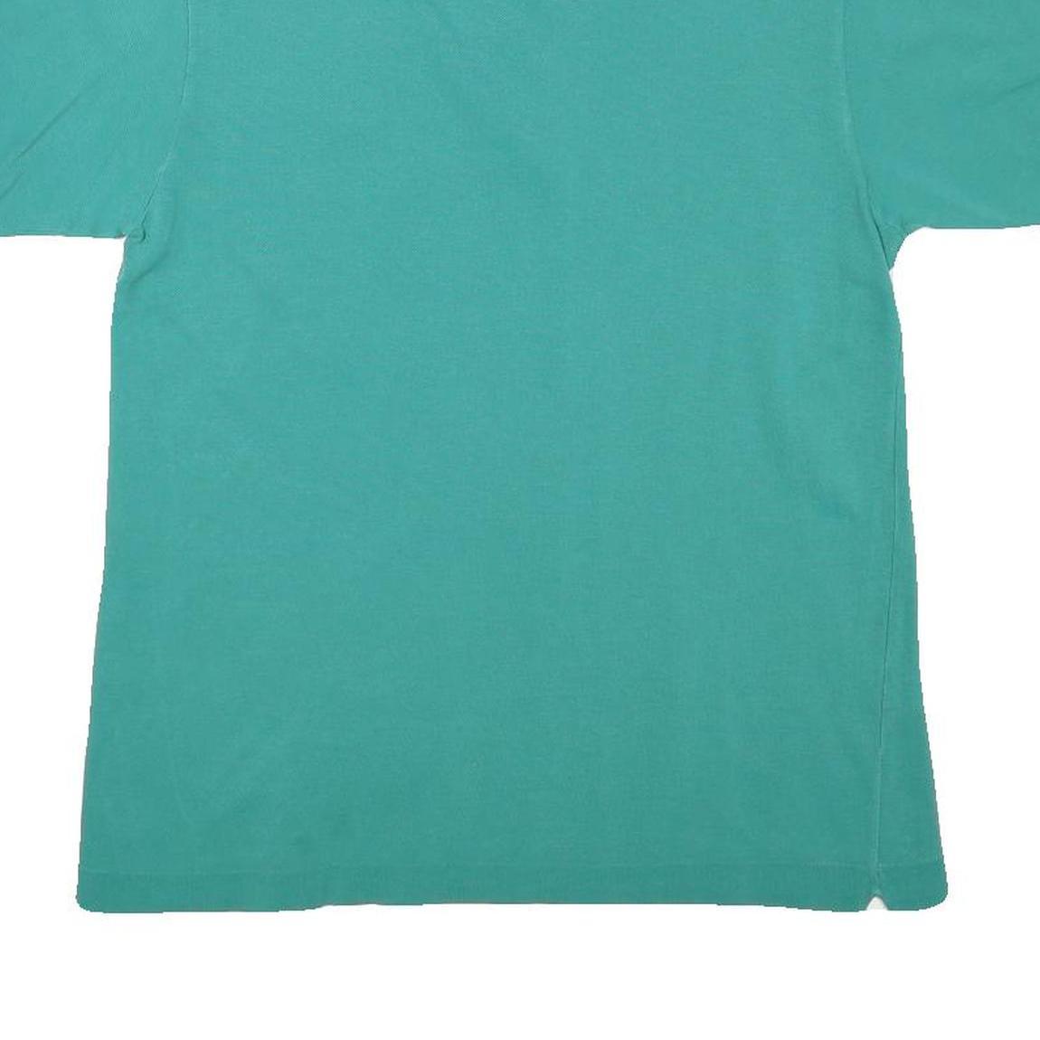 LACOSTE Mens Aqua Green Short Sleeve Plain Polo Shirt S Cotton Blend Casual