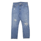 LEVI'S 501 Womens Regular Fit Straight Blue Denim Cotton Blend Light W27 L26