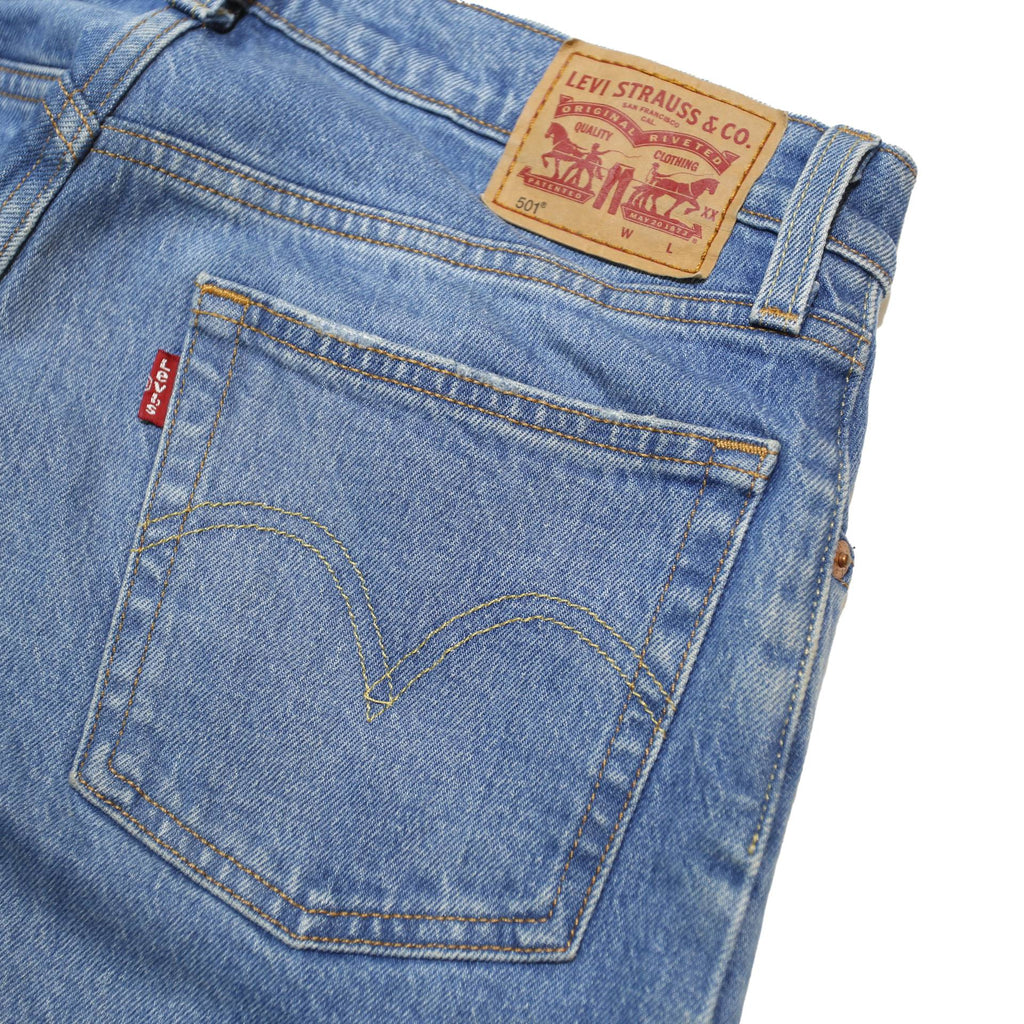LEVI'S 501 Womens Regular Fit Straight Blue Denim Cotton Blend Light W27 L26