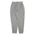 BOSCH Womens Cotton Blend Regular Grey Check Trousers W25 L27 Classic Fit Zip