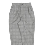 BOSCH Womens Cotton Blend Regular Grey Check Trousers W25 L27 Classic Fit Zip