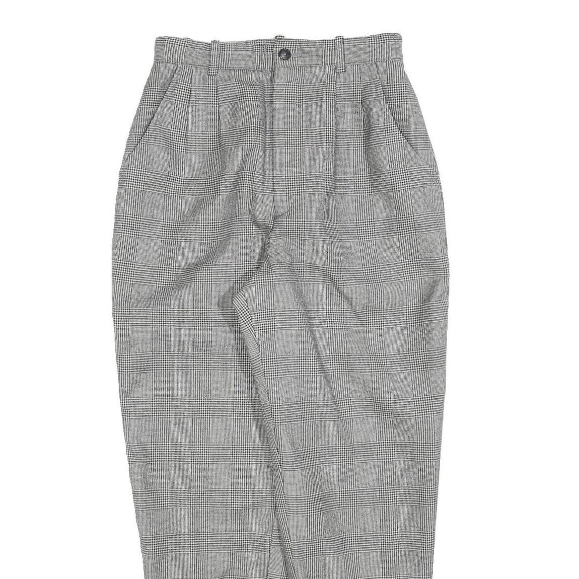 BOSCH Womens Cotton Blend Regular Grey Check Trousers W25 L27 Classic Fit Zip
