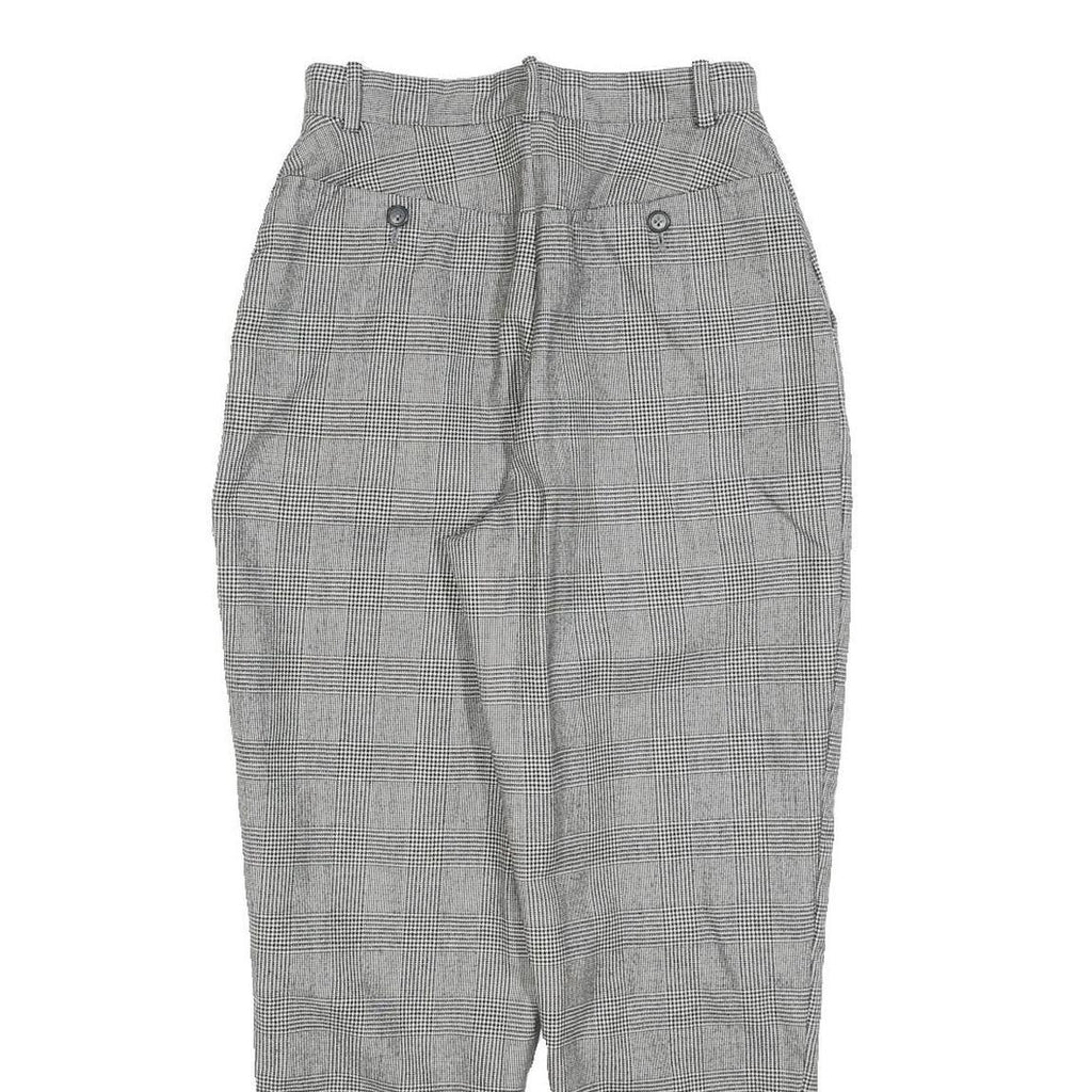 BOSCH Womens Cotton Blend Regular Grey Check Trousers W25 L27 Classic Fit Zip