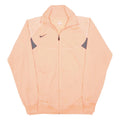 NIKE Womens Peach & Grey Zip Up Track Jacket L Polyester Plain Lightweight