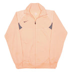 NIKE Womens Peach & Grey Zip Up Track Jacket L Polyester Plain Lightweight
