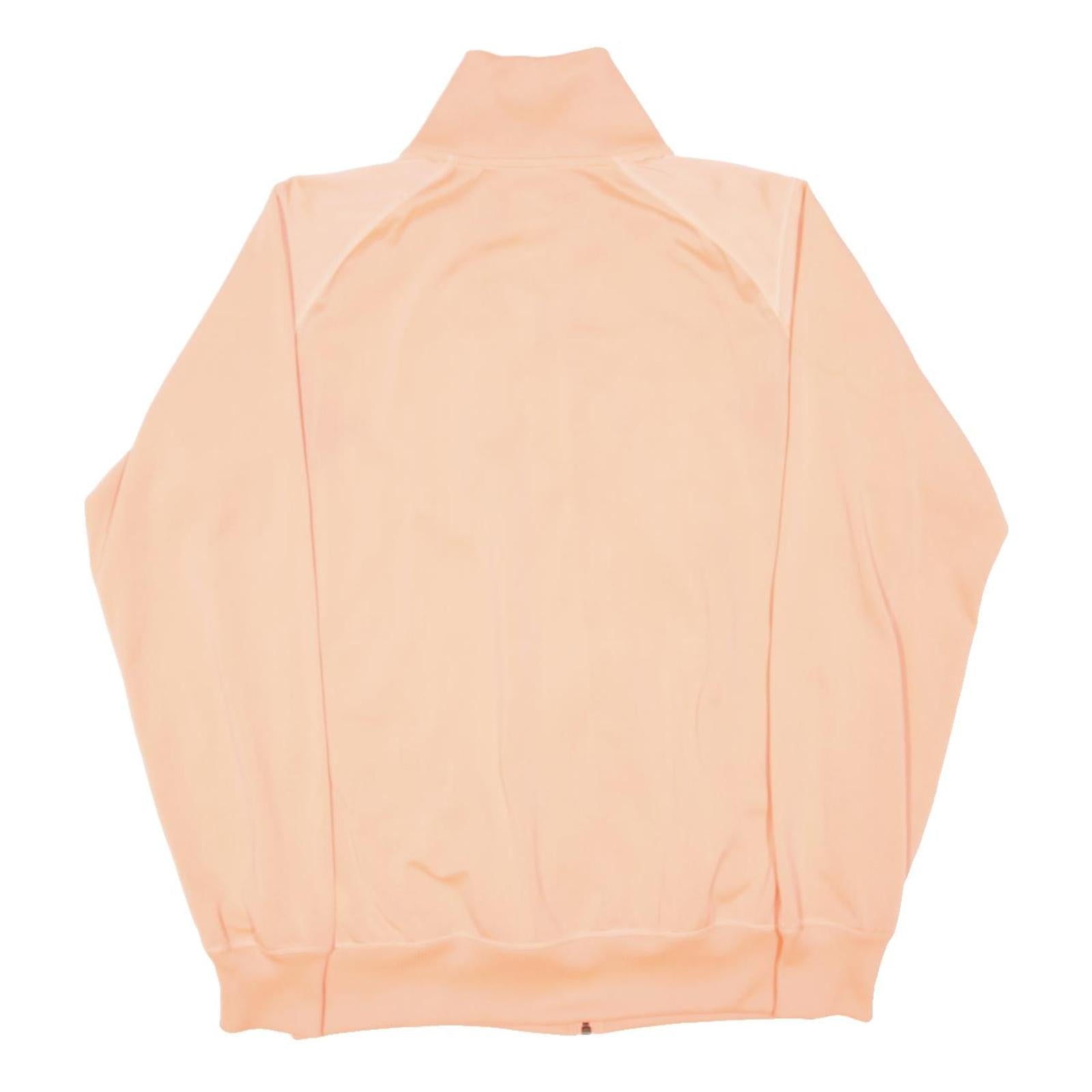 NIKE Womens Peach & Grey Zip Up Track Jacket L Polyester Plain Lightweight