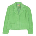 CAMAIEU LIFE Womens Green Button Jacket M Polyester Blend Plain Classic Fit
