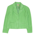 CAMAIEU LIFE Womens Green Button Jacket M Polyester Blend Plain Classic Fit