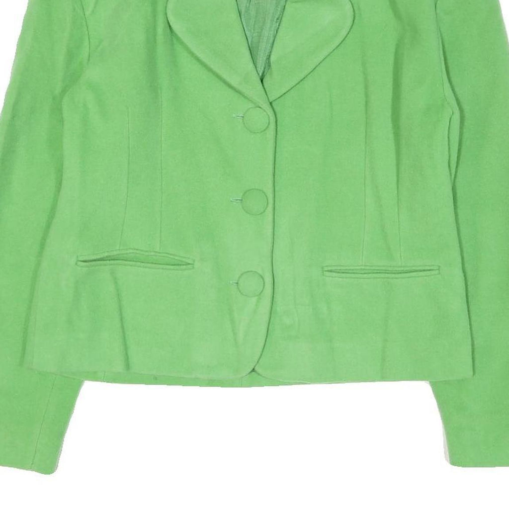 CAMAIEU LIFE Womens Green Button Jacket M Polyester Blend Plain Classic Fit