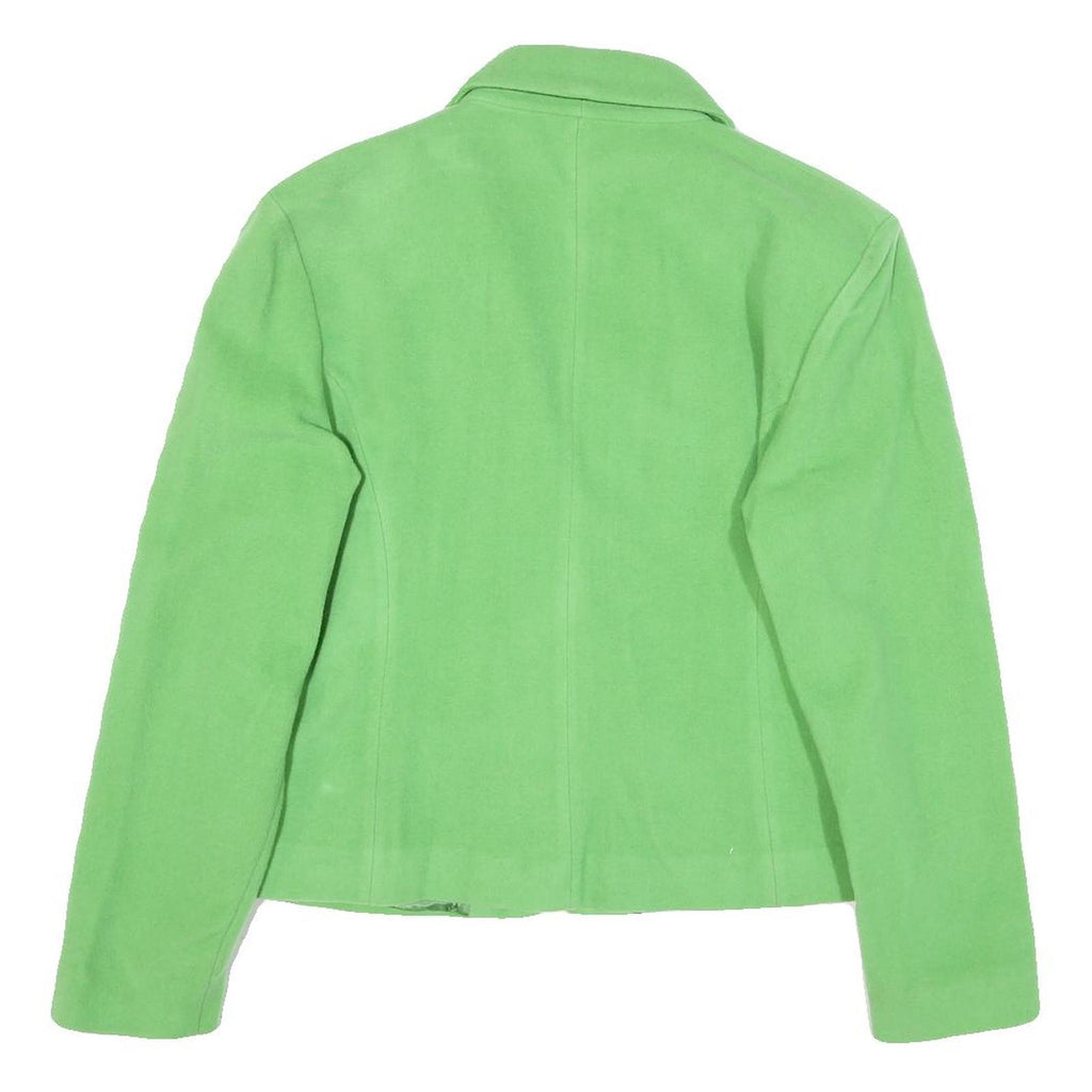 CAMAIEU LIFE Womens Green Button Jacket M Polyester Blend Plain Classic Fit