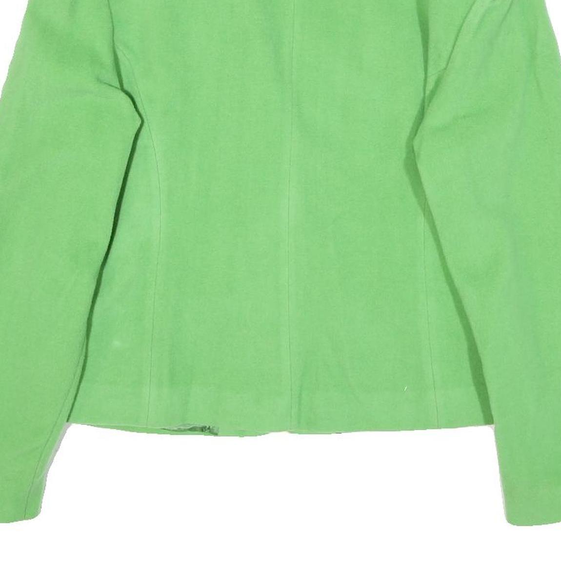 CAMAIEU LIFE Womens Green Button Jacket M Polyester Blend Plain Classic Fit