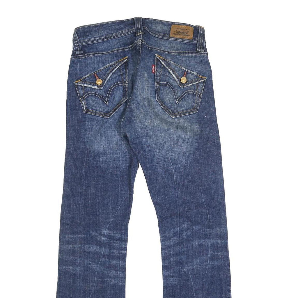 LEVI'S Womens Regular Fit Blue Denim Straight Jeans W28 L30 Classic Cotton Zip