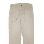 CARHARTT Mens Cotton Blend Beige Regular Leg Trousers W38 L35 Workwear Durable