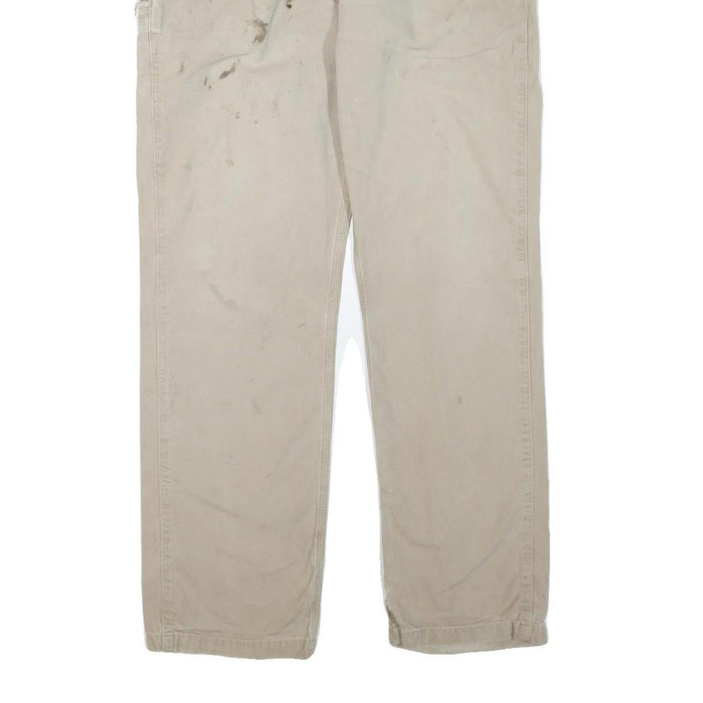 CARHARTT Mens Cotton Blend Beige Regular Leg Trousers W38 L35 Workwear Durable