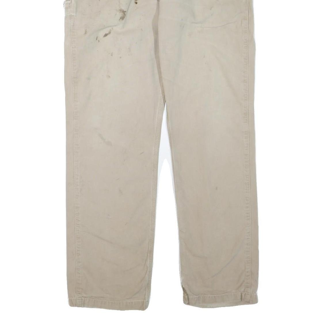 CARHARTT Mens Cotton Blend Beige Regular Leg Trousers W38 L35 Workwear Durable