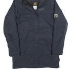 JACK WOLFSKIN Womens Navy Blue Outdoor Jacket UK 8 Polyester Blend Hooded Zip