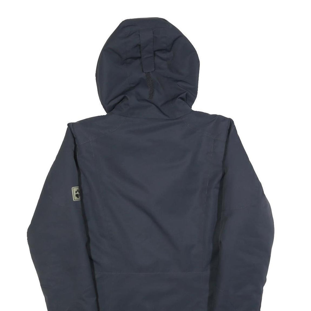JACK WOLFSKIN Womens Navy Blue Outdoor Jacket UK 8 Polyester Blend Hooded Zip