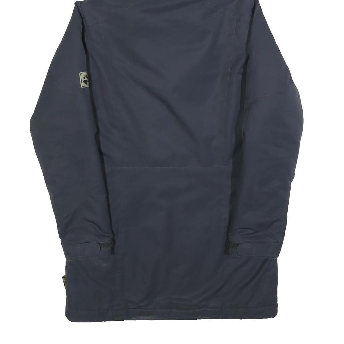 JACK WOLFSKIN Womens Navy Blue Outdoor Jacket UK 8 Polyester Blend Hooded Zip