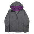JACK WOLFSKIN Womens Grey & Purple Outdoor Jacket M Polyester Blend Zip Hooded