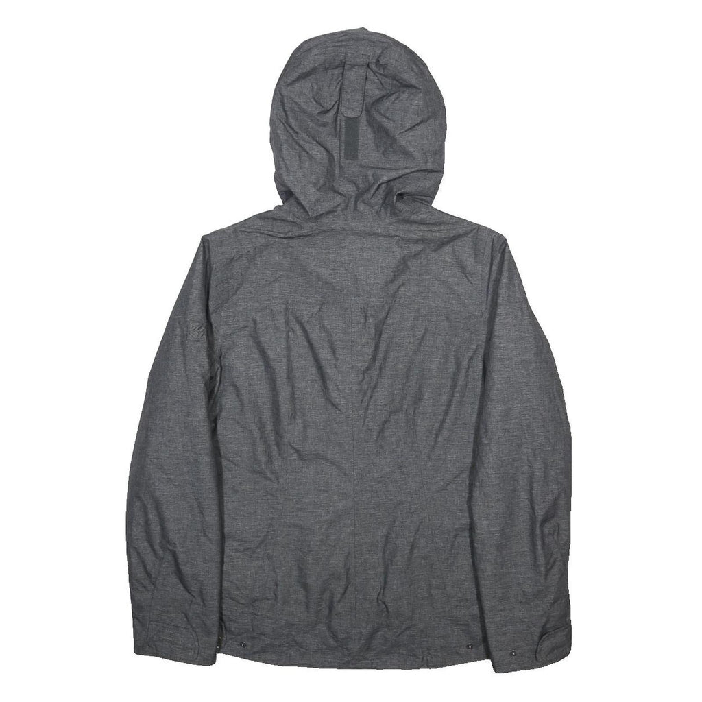 JACK WOLFSKIN Womens Grey & Purple Outdoor Jacket M Polyester Blend Zip Hooded