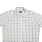 TIMBERLAND Mens White & Grey Check Shirt 2XL Cotton Blend Casual Summer