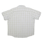 TIMBERLAND Mens White & Grey Check Shirt 2XL Cotton Blend Casual Summer