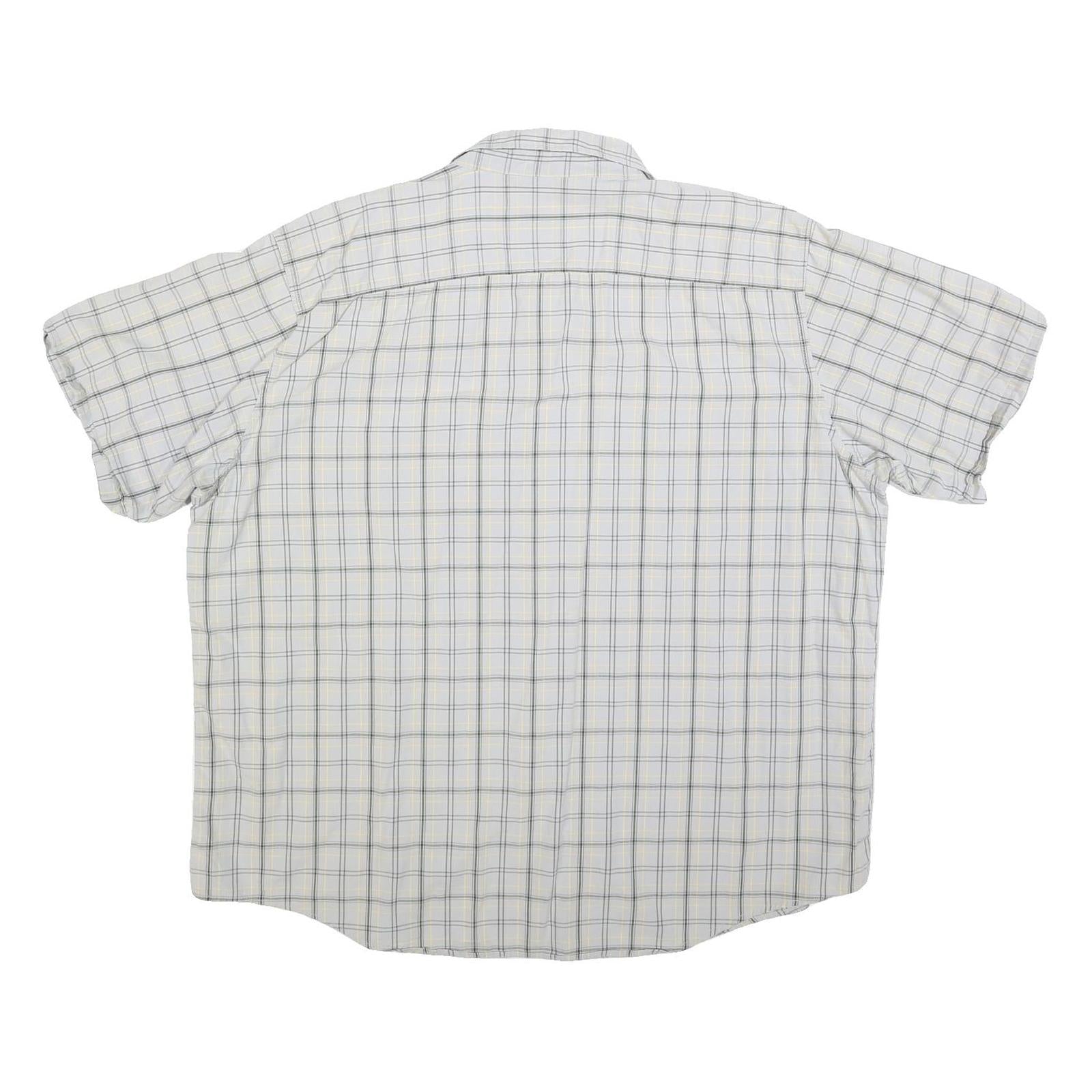 TIMBERLAND Mens White & Grey Check Shirt 2XL Cotton Blend Casual Summer