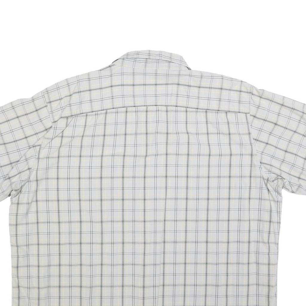 TIMBERLAND Mens White & Grey Check Shirt 2XL Cotton Blend Casual Summer
