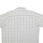 TIMBERLAND Mens White & Grey Check Shirt 2XL Cotton Blend Casual Summer