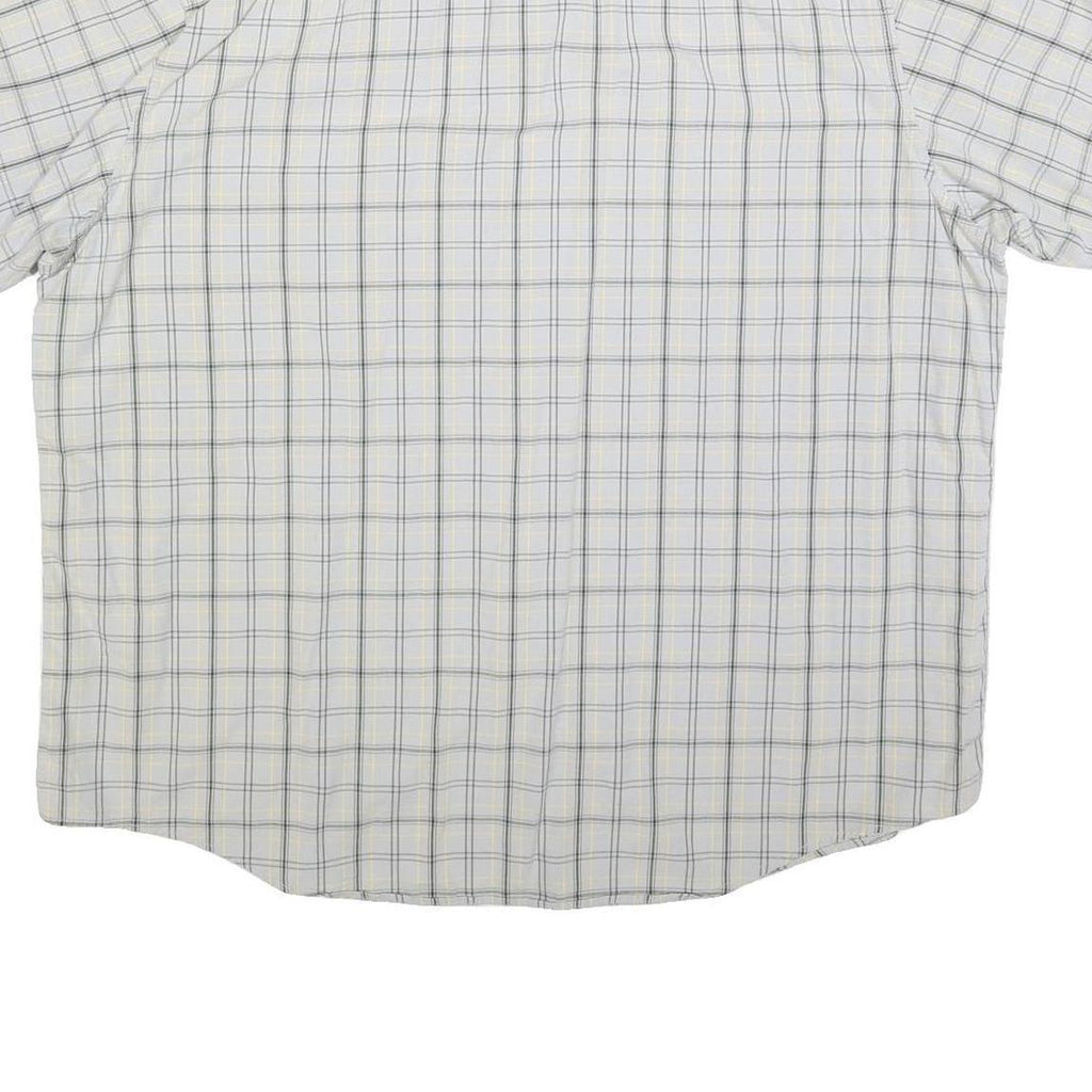 TIMBERLAND Mens White & Grey Check Shirt 2XL Cotton Blend Casual Summer