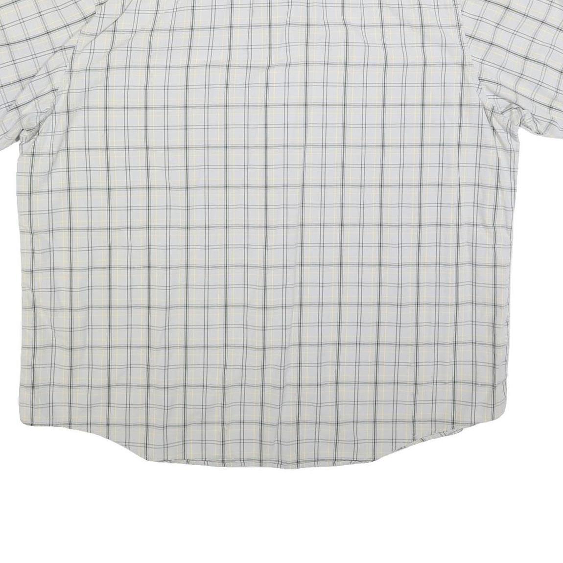 TIMBERLAND Mens White & Grey Check Shirt 2XL Cotton Blend Casual Summer