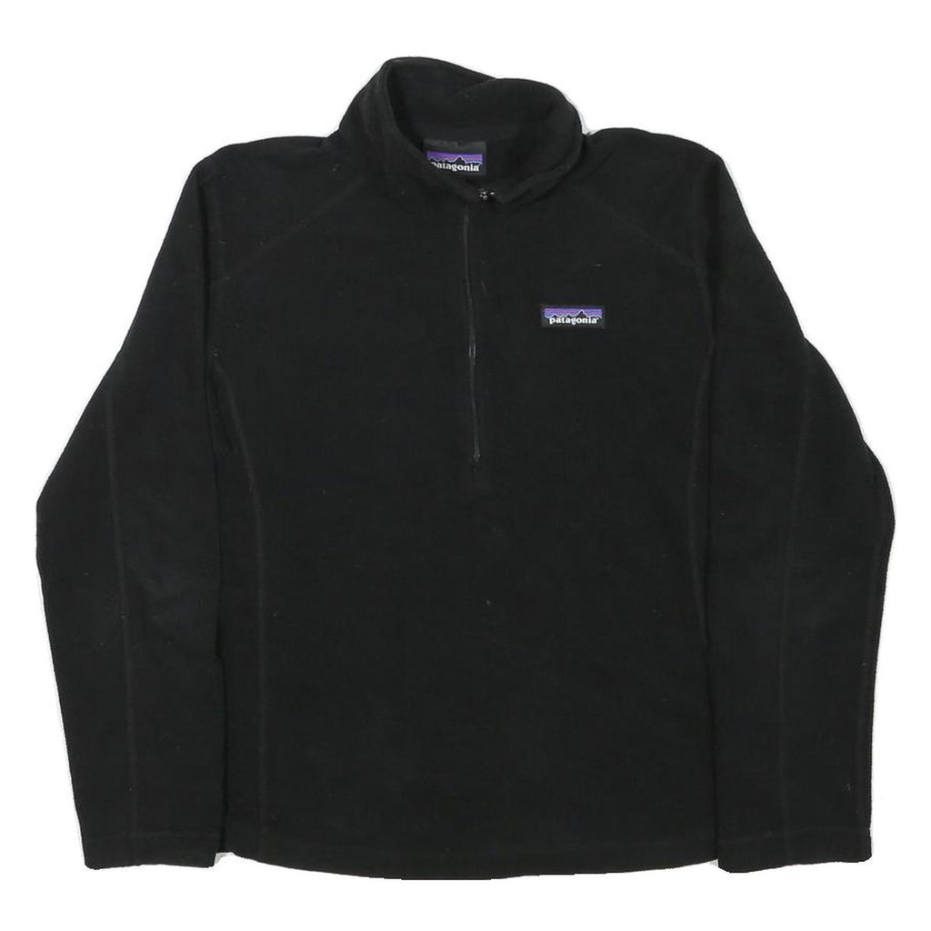 PATAGONIA Womens Black Plain Pullover Round Neck Basic Knit S Fleece Jumper