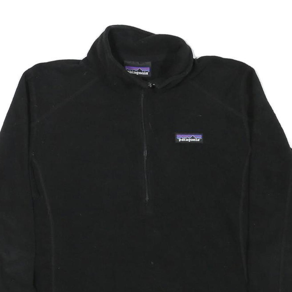 PATAGONIA Womens Black Plain Pullover Round Neck Basic Knit S Fleece Jumper