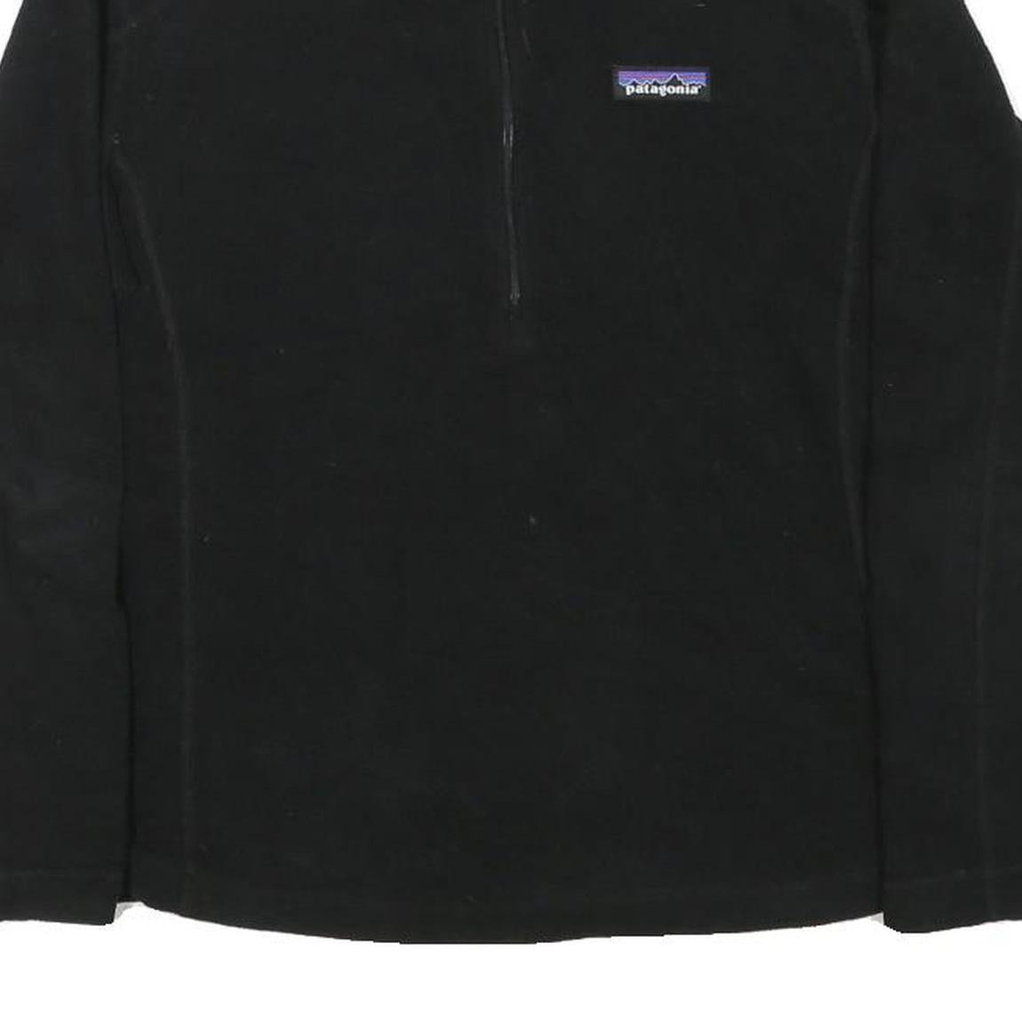 PATAGONIA Womens Black Plain Pullover Round Neck Basic Knit S Fleece Jumper